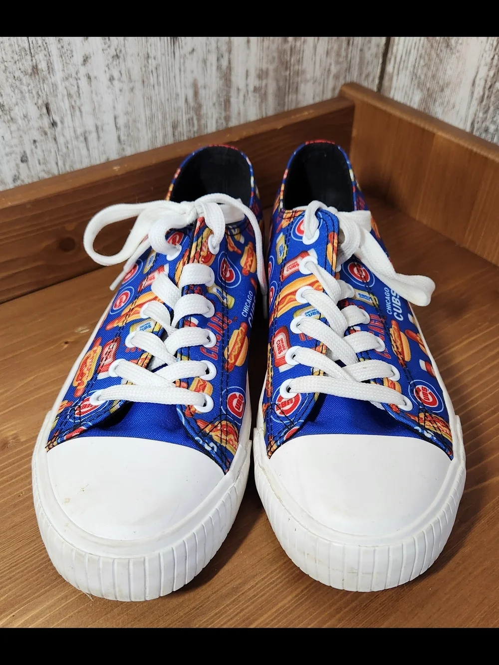 Chicago Cubs Baseball Wrigley Ballpark-Themed Low-Top Sneakers Hotdog Game Day